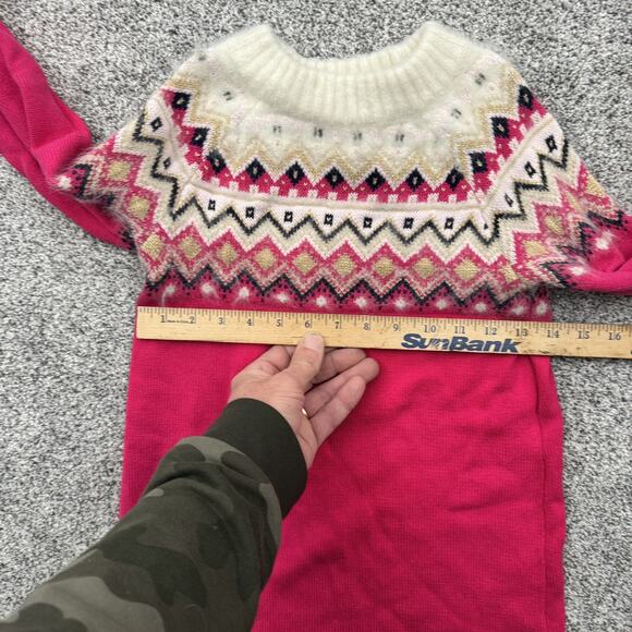 Gymboree Sweater Dress Girls 10 Fair Isle Yoke Winter Nordic Scandinavian Cozy - Picture 3 of 7